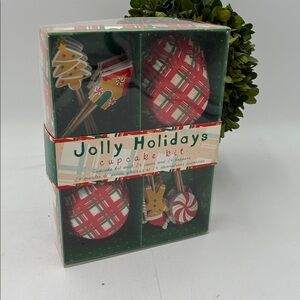 Williams Sonoma Jolly Holidays Cupcake Kit - Red and Green